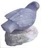 Sculpture colombe bleue - Albâtre bleu - dimensions (avec socle) 25x40x41cm